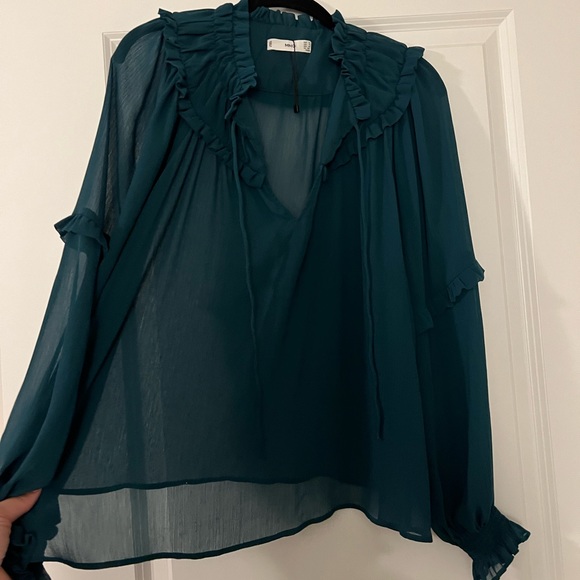 Mango Sheer Ruffle Top - Picture 2 of 5